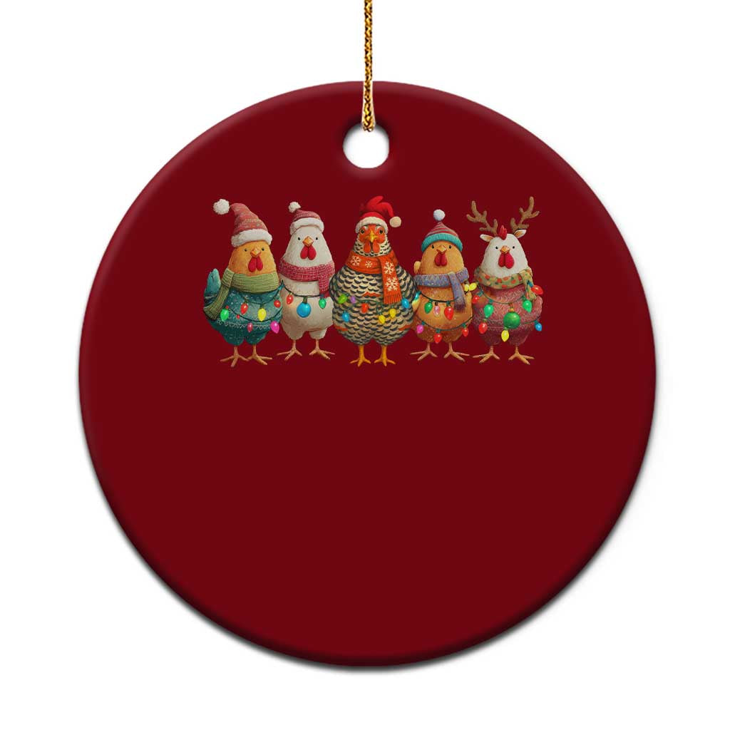 Funny Christmas Chicken Ceramic Ornament Funny Xmas Chickens Animals Farm Lover Gift - Wonder Print Shop