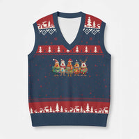 Funny Xmas Chicken V-Neck Knit Sweater Vest Funny Xmas Chickens Animals Farm Lover Gift - Wonder Print Shop