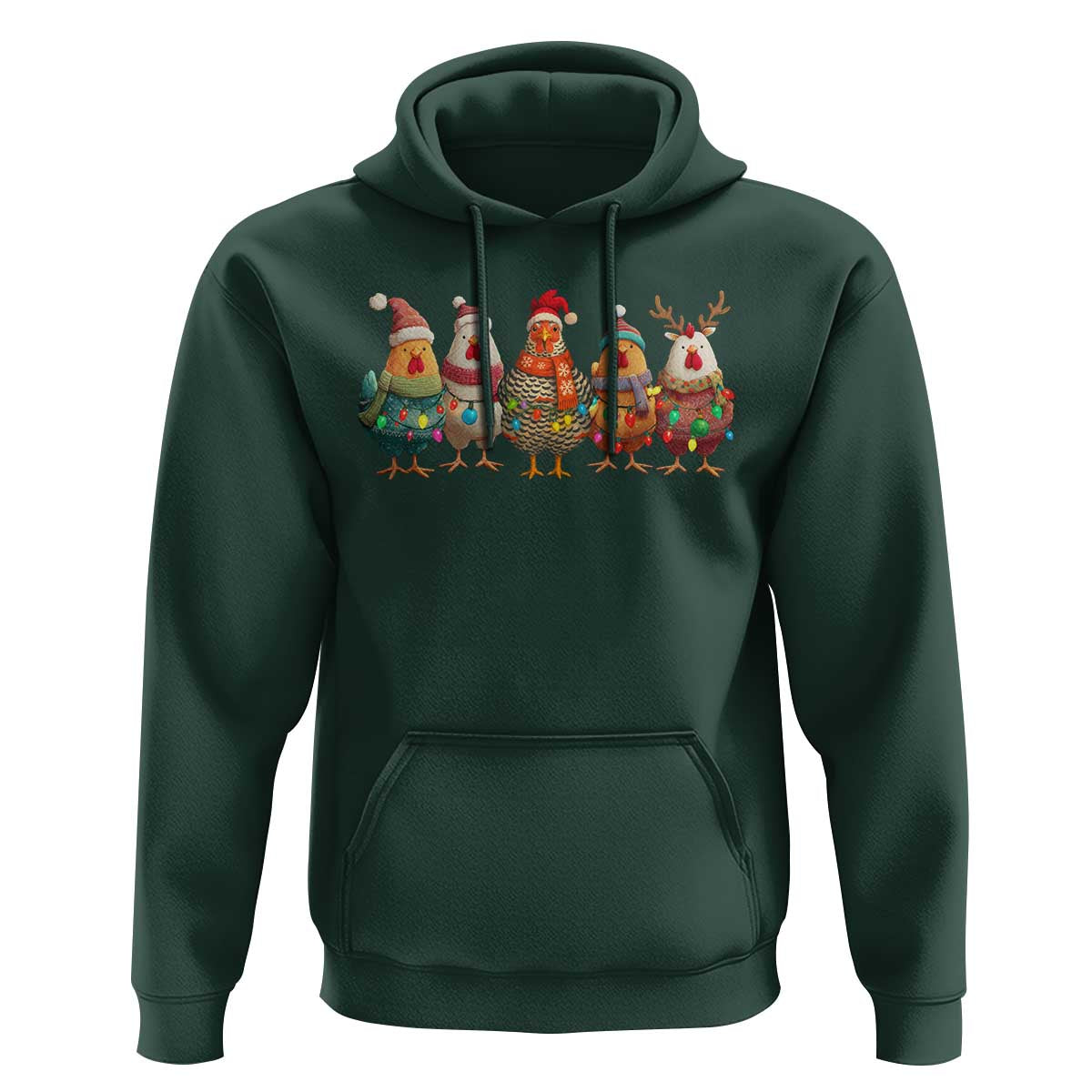 Funny Christmas Chicken Hoodie Funny Xmas Chickens Animals Farm Lover Gift - Wonder Print Shop