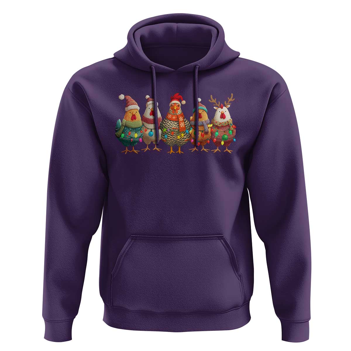 Funny Christmas Chicken Hoodie Funny Xmas Chickens Animals Farm Lover Gift - Wonder Print Shop