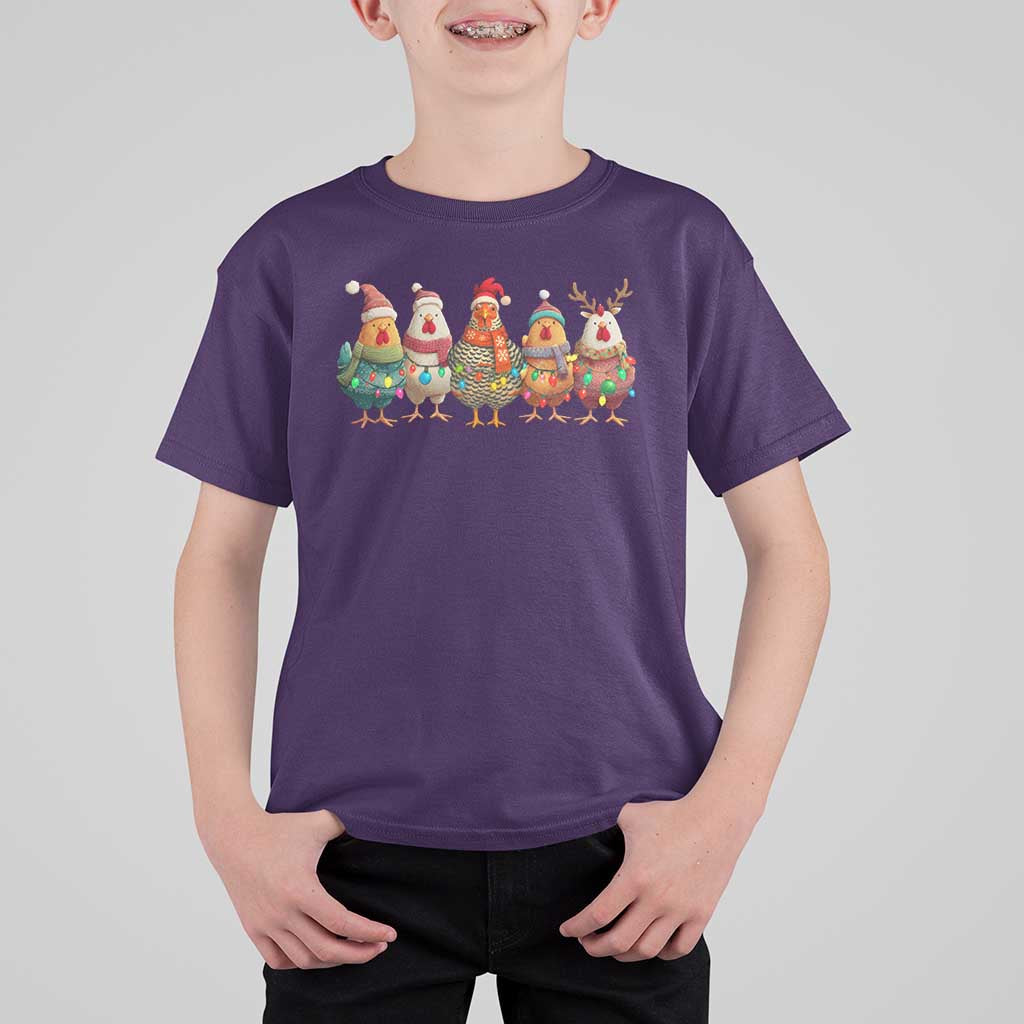 Funny Christmas Chicken T Shirt For Kid Funny Xmas Chickens Animals Farm Lover Gift - Wonder Print Shop