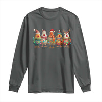 Funny Christmas Chicken Long Sleeve Shirt Funny Xmas Chickens Animals Farm Lover Gift - Wonder Print Shop
