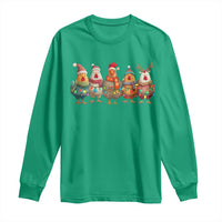 Funny Christmas Chicken Long Sleeve Shirt Funny Xmas Chickens Animals Farm Lover Gift - Wonder Print Shop
