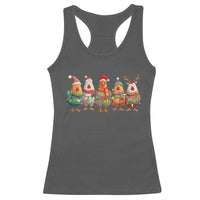 Funny Christmas Chicken Racerback Tank Top Funny Xmas Chickens Animals Farm Lover Gift - Wonder Print Shop