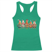 Funny Christmas Chicken Racerback Tank Top Funny Xmas Chickens Animals Farm Lover Gift - Wonder Print Shop