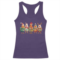 Funny Christmas Chicken Racerback Tank Top Funny Xmas Chickens Animals Farm Lover Gift - Wonder Print Shop