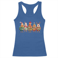 Funny Christmas Chicken Racerback Tank Top Funny Xmas Chickens Animals Farm Lover Gift - Wonder Print Shop