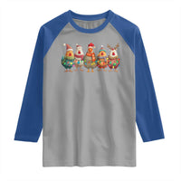 Funny Christmas Chicken Raglan Shirt Funny Xmas Chickens Animals Farm Lover Gift - Wonder Print Shop