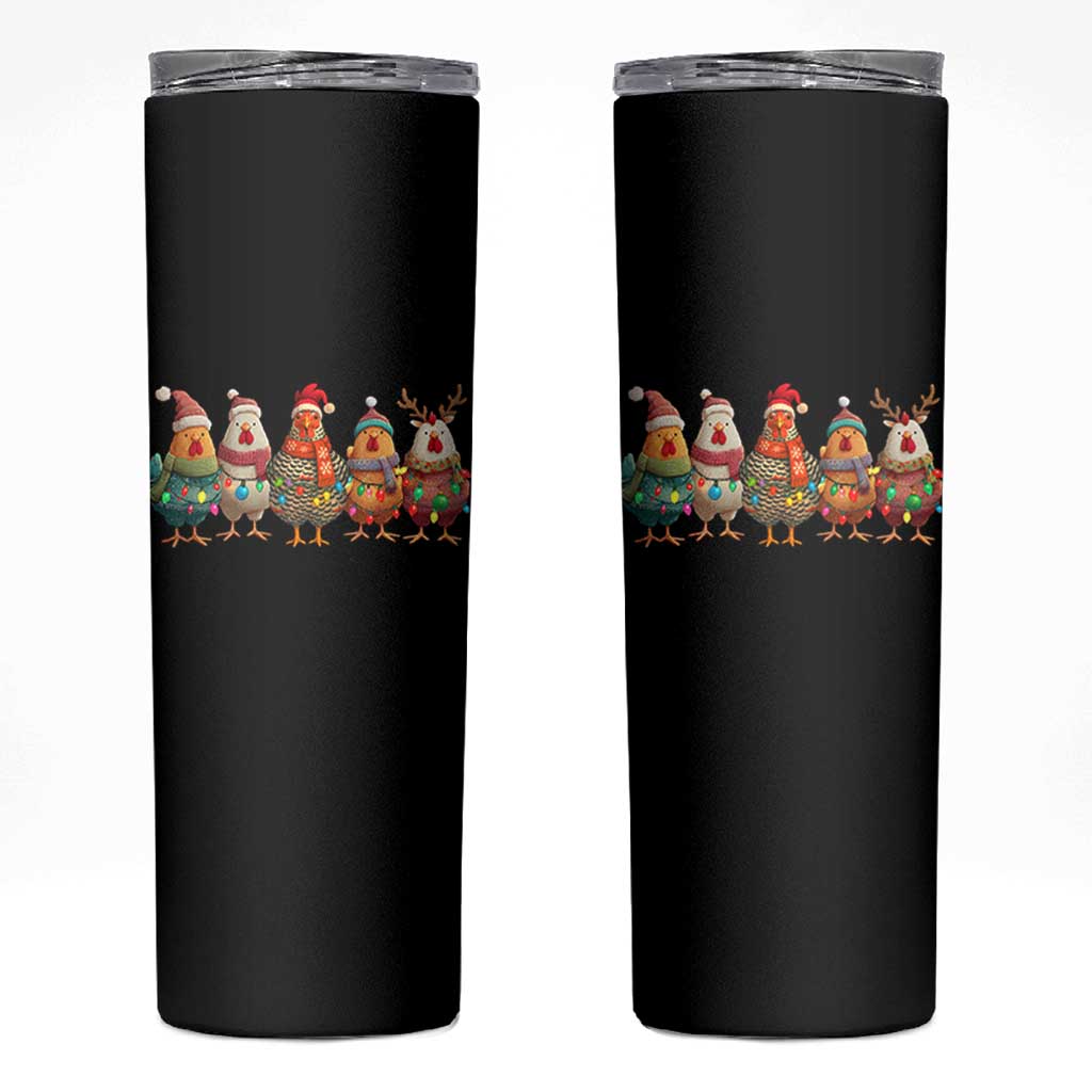 Funny Christmas Chicken Skinny Tumbler Funny Xmas Chickens Animals Farm Lover Gift - Wonder Print Shop