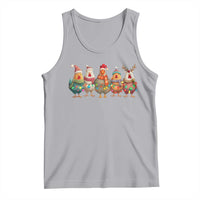 Funny Christmas Chicken Tank Top Funny Xmas Chickens Animals Farm Lover Gift - Wonder Print Shop