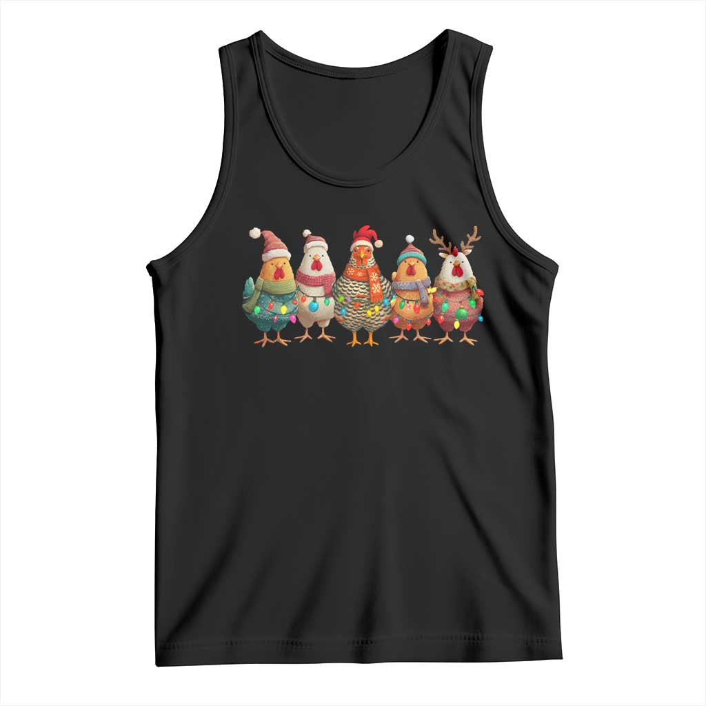 Funny Christmas Chicken Tank Top Funny Xmas Chickens Animals Farm Lover Gift - Wonder Print Shop