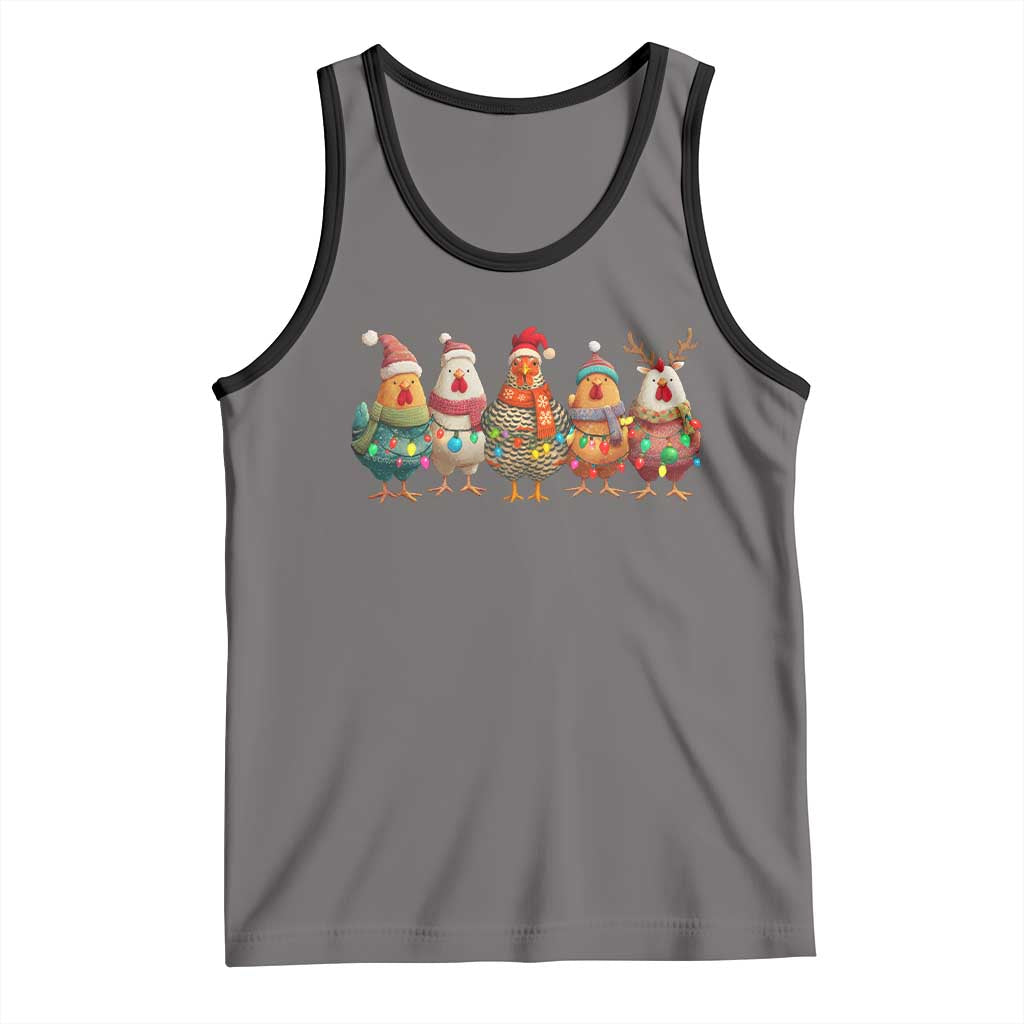 Funny Christmas Chicken Tank Top Funny Xmas Chickens Animals Farm Lover Gift - Wonder Print Shop