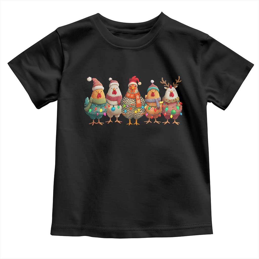 Funny Christmas Chicken Toddler T Shirt Funny Xmas Chickens Animals Farm Lover Gift - Wonder Print Shop