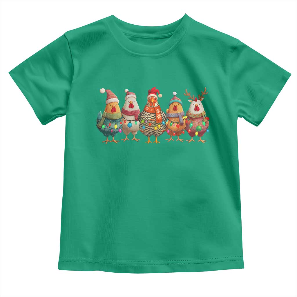 Funny Christmas Chicken Toddler T Shirt Funny Xmas Chickens Animals Farm Lover Gift - Wonder Print Shop