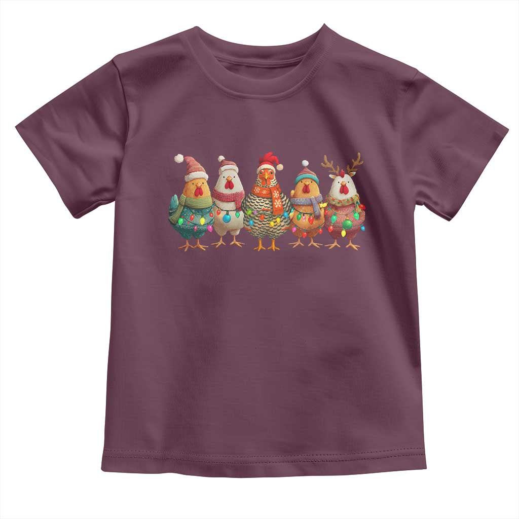 Funny Christmas Chicken Toddler T Shirt Funny Xmas Chickens Animals Farm Lover Gift - Wonder Print Shop