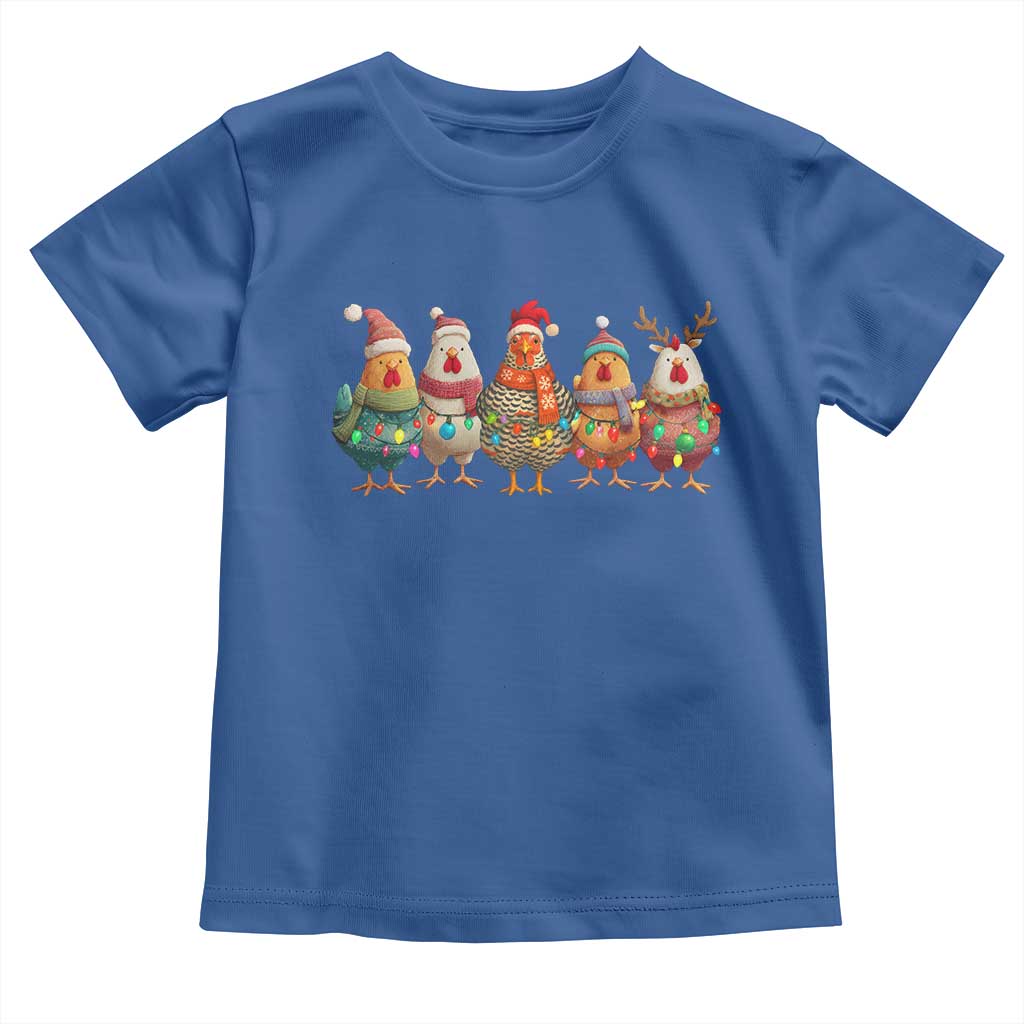 Funny Christmas Chicken Toddler T Shirt Funny Xmas Chickens Animals Farm Lover Gift - Wonder Print Shop