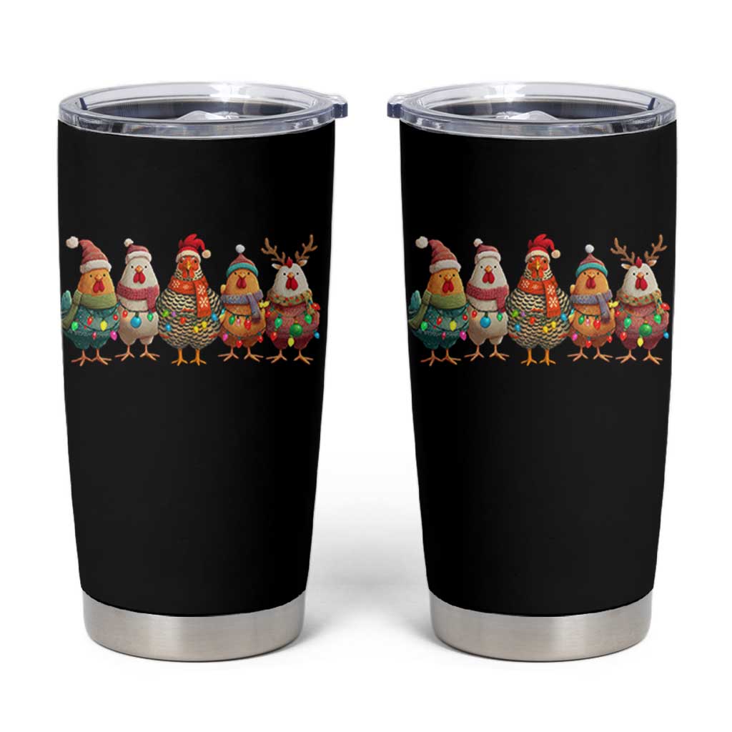 Funny Christmas Chicken Tumbler Cup Funny Xmas Chickens Animals Farm Lover Gift - Wonder Print Shop