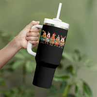 Funny Christmas Chicken Tumbler With Handle Funny Xmas Chickens Animals Farm Lover Gift - Wonder Print Shop
