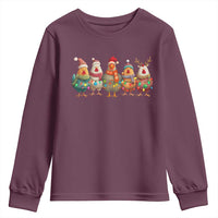 Funny Christmas Chicken Youth Sweatshirt Funny Xmas Chickens Animals Farm Lover Gift - Wonder Print Shop