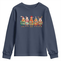 Funny Christmas Chicken Youth Sweatshirt Funny Xmas Chickens Animals Farm Lover Gift - Wonder Print Shop