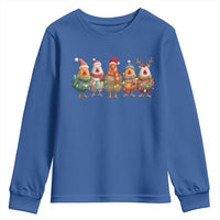 Funny Christmas Chicken Youth Sweatshirt Funny Xmas Chickens Animals Farm Lover Gift - Wonder Print Shop