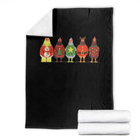 Сute Christmas Chickens Throw Blanket Funny Xmas Chickens Farm Animals Lover Gift - Wonder Print Shop