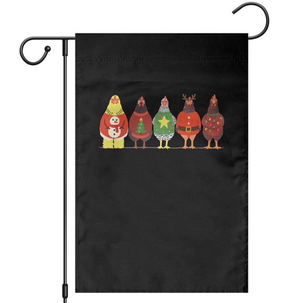 Сute Christmas Chickens Garden Flag Funny Xmas Chickens Farm Animals Lover Gift - Wonder Print Shop