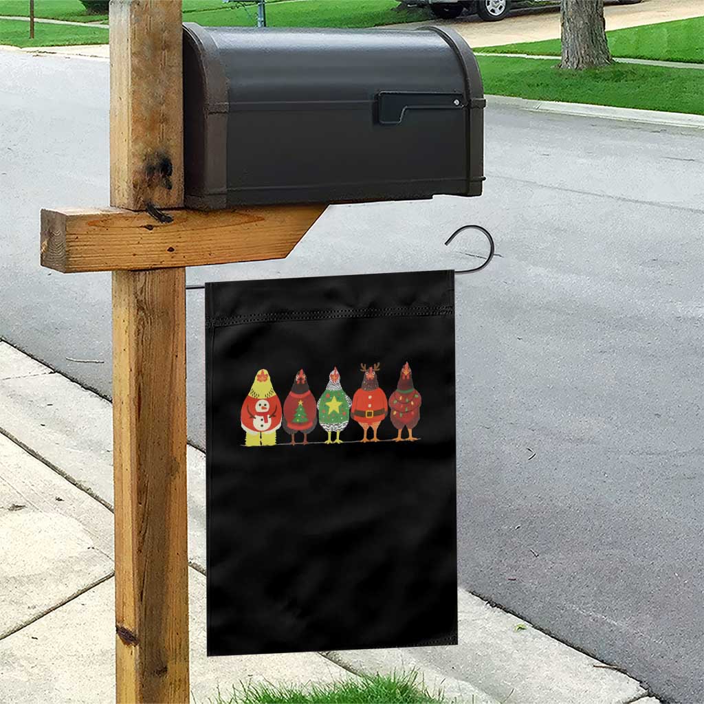 Сute Christmas Chickens Garden Flag Funny Xmas Chickens Farm Animals Lover Gift - Wonder Print Shop