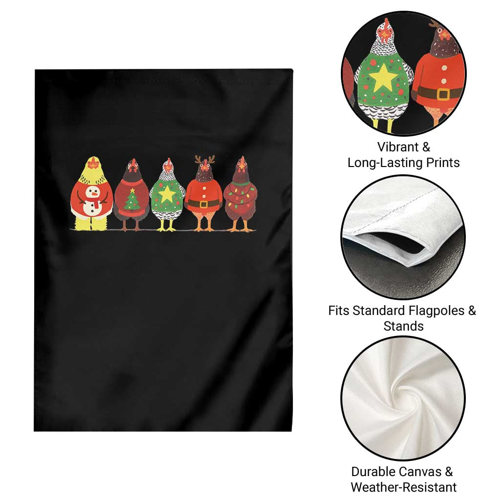 Сute Christmas Chickens Garden Flag Funny Xmas Chickens Farm Animals Lover Gift - Wonder Print Shop