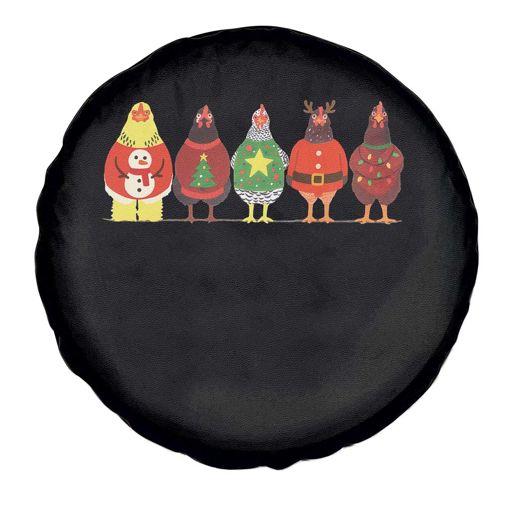 Сute Christmas Chickens Spare Tire Cover Funny Xmas Chickens Farm Animals Lover Gift - Wonder Print Shop