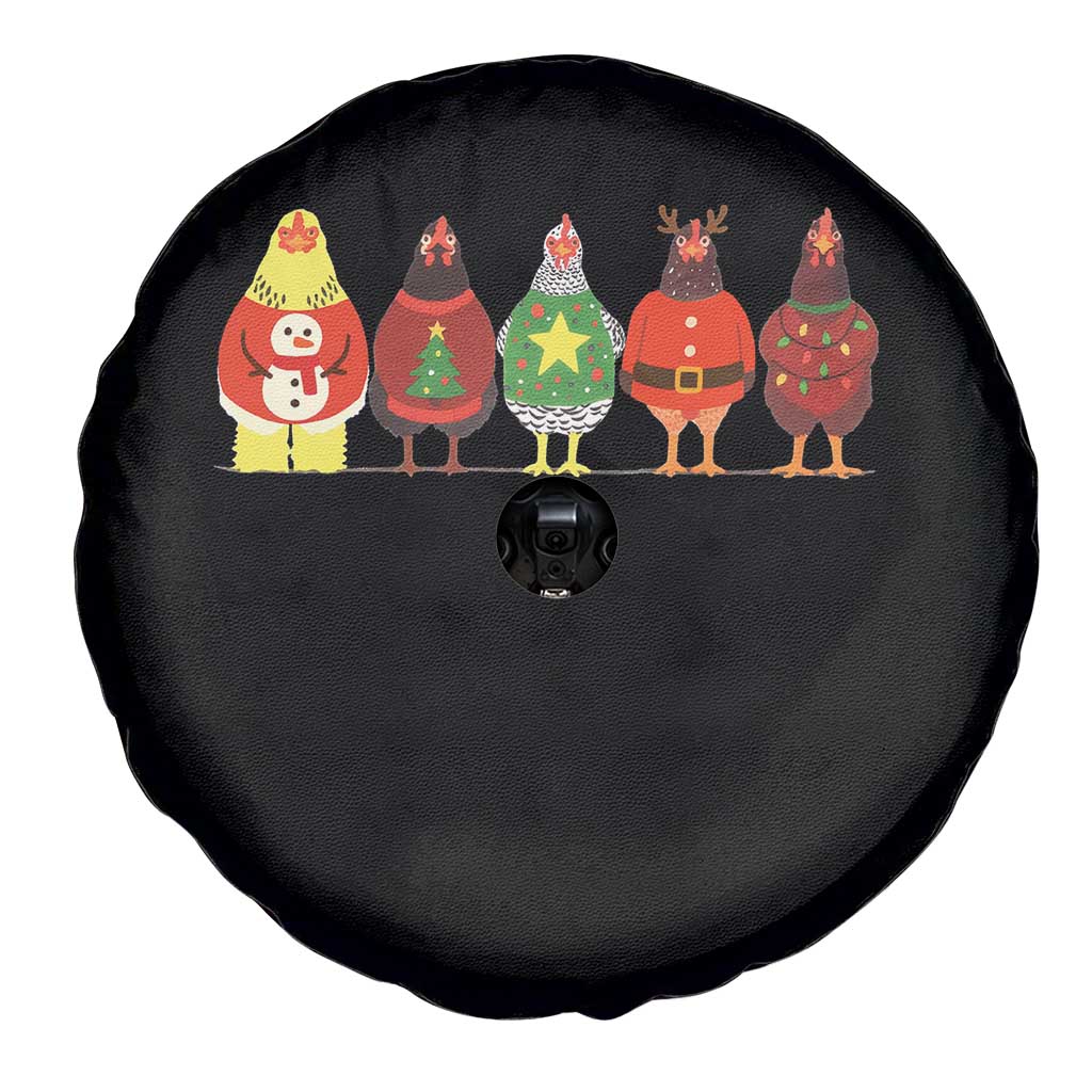 Сute Christmas Chickens Spare Tire Cover Funny Xmas Chickens Farm Animals Lover Gift - Wonder Print Shop