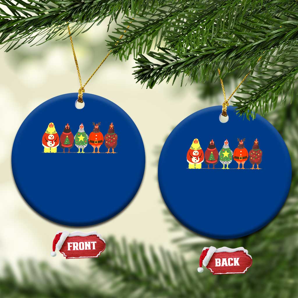 Сute Christmas Chickens Ceramic Ornament Funny Xmas Chickens Farm Animals Lover Gift - Wonder Print Shop
