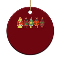 Сute Christmas Chickens Ceramic Ornament Funny Xmas Chickens Farm Animals Lover Gift - Wonder Print Shop