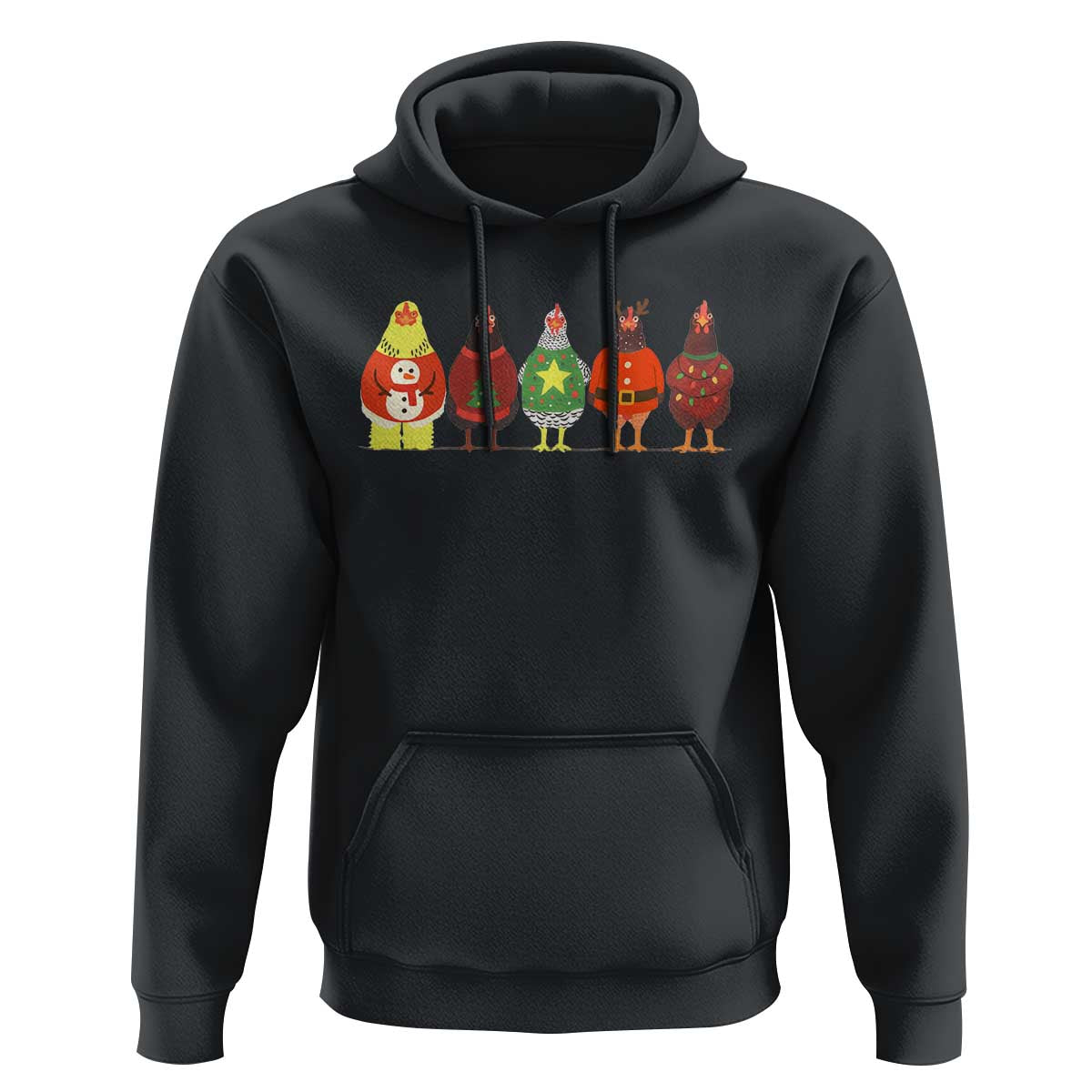 Сute Christmas Chickens Hoodie Funny Xmas Chickens Farm Animals Lover Gift - Wonder Print Shop