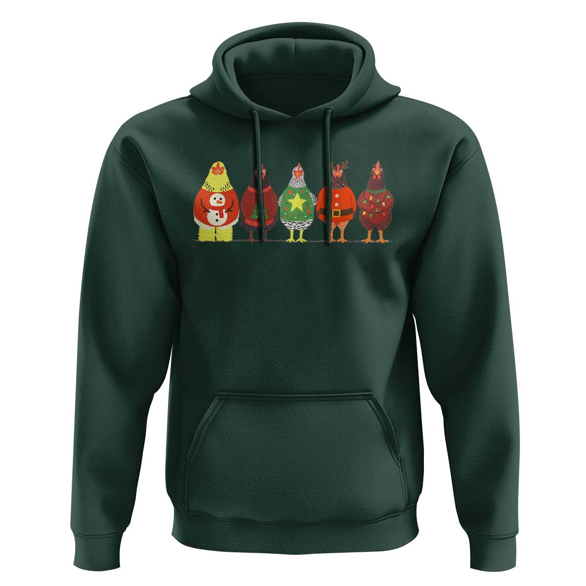 Сute Christmas Chickens Hoodie Funny Xmas Chickens Farm Animals Lover Gift - Wonder Print Shop