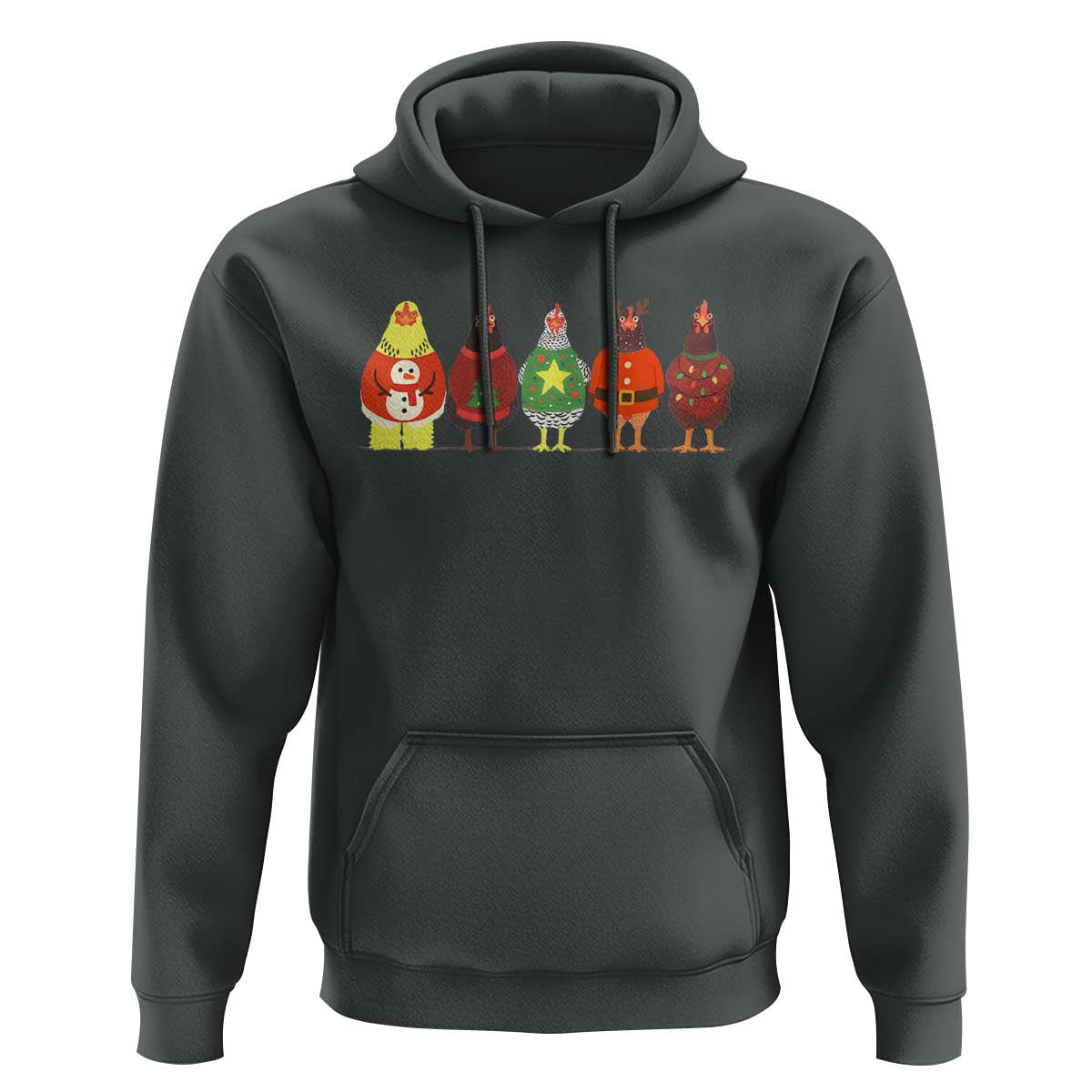 Сute Christmas Chickens Hoodie Funny Xmas Chickens Farm Animals Lover Gift - Wonder Print Shop