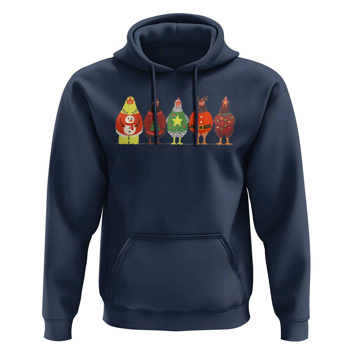 Сute Christmas Chickens Hoodie Funny Xmas Chickens Farm Animals Lover Gift - Wonder Print Shop