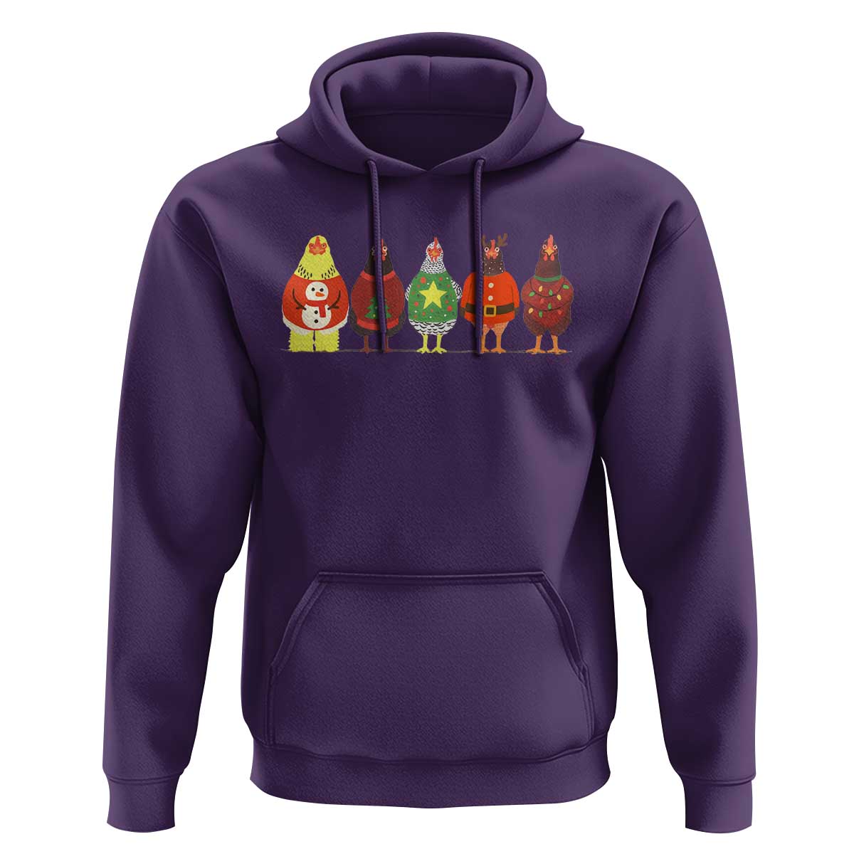 Сute Christmas Chickens Hoodie Funny Xmas Chickens Farm Animals Lover Gift - Wonder Print Shop