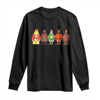 Сute Christmas Chickens Long Sleeve Shirt Funny Xmas Chickens Farm Animals Lover Gift - Wonder Print Shop