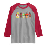 Сute Christmas Chickens Raglan Shirt Funny Xmas Chickens Farm Animals Lover Gift - Wonder Print Shop