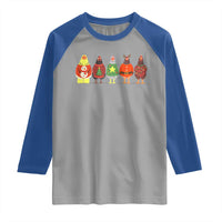 Сute Christmas Chickens Raglan Shirt Funny Xmas Chickens Farm Animals Lover Gift - Wonder Print Shop