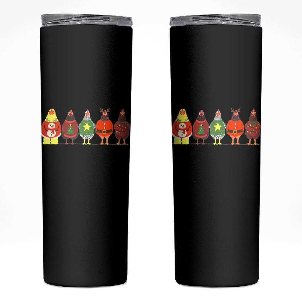 Сute Christmas Chickens Skinny Tumbler Funny Xmas Chickens Farm Animals Lover Gift - Wonder Print Shop
