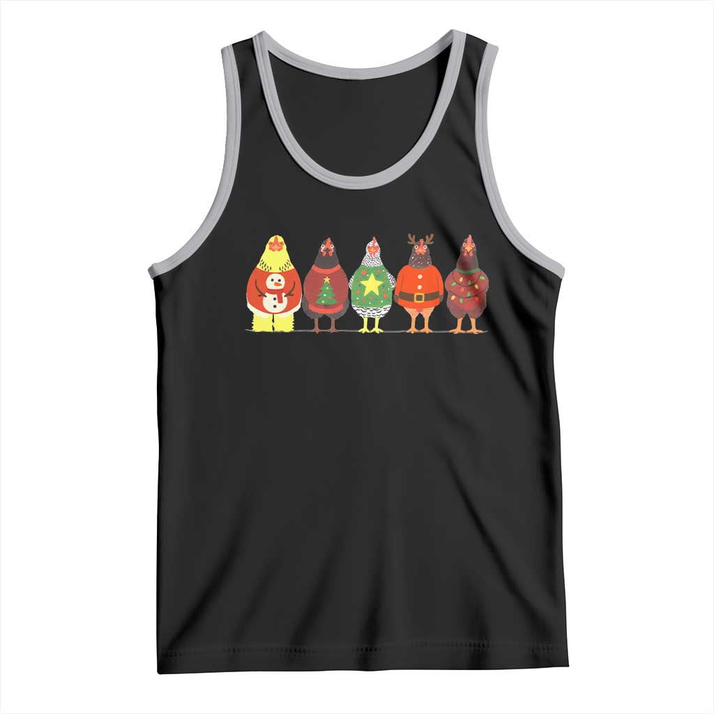 Сute Christmas Chickens Tank Top Funny Xmas Chickens Farm Animals Lover Gift - Wonder Print Shop