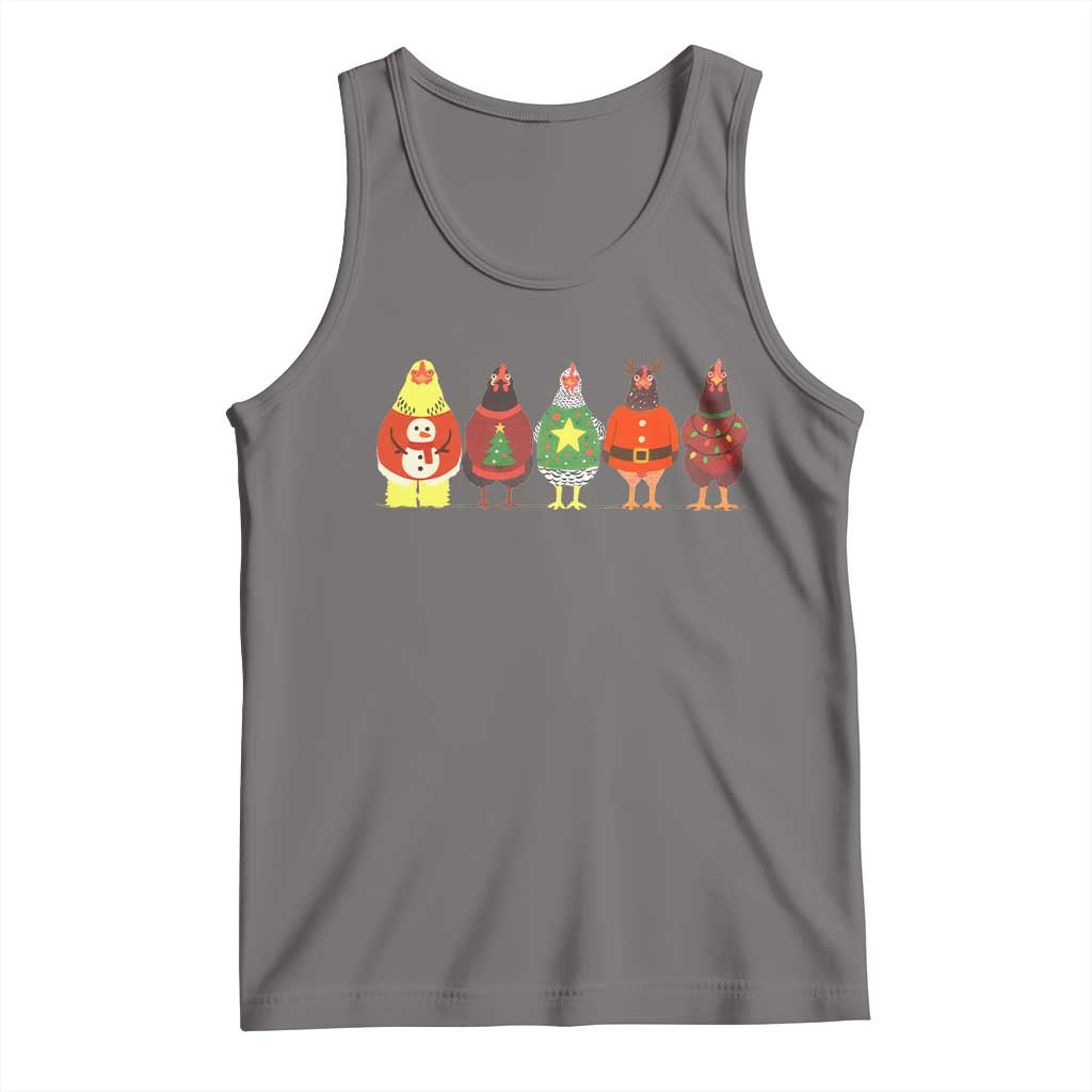 Сute Christmas Chickens Tank Top Funny Xmas Chickens Farm Animals Lover Gift - Wonder Print Shop