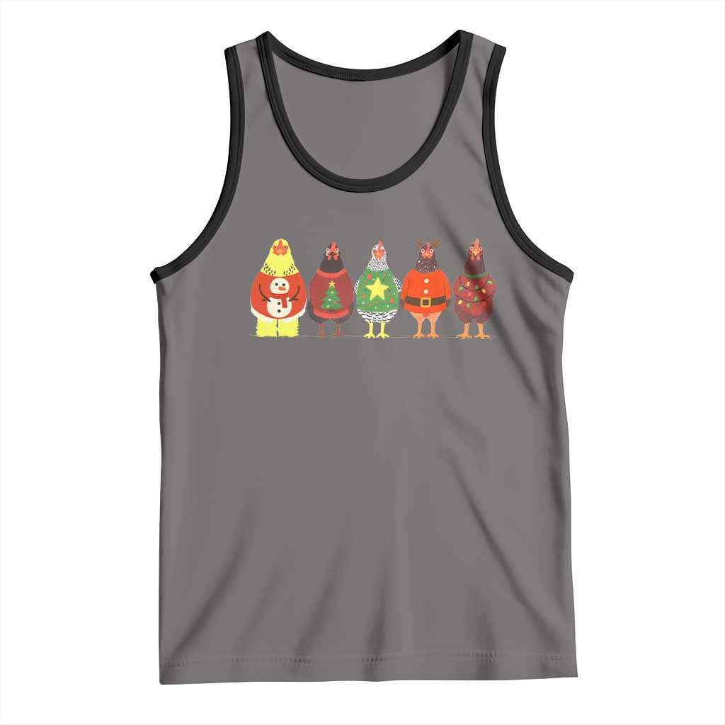 Сute Christmas Chickens Tank Top Funny Xmas Chickens Farm Animals Lover Gift - Wonder Print Shop