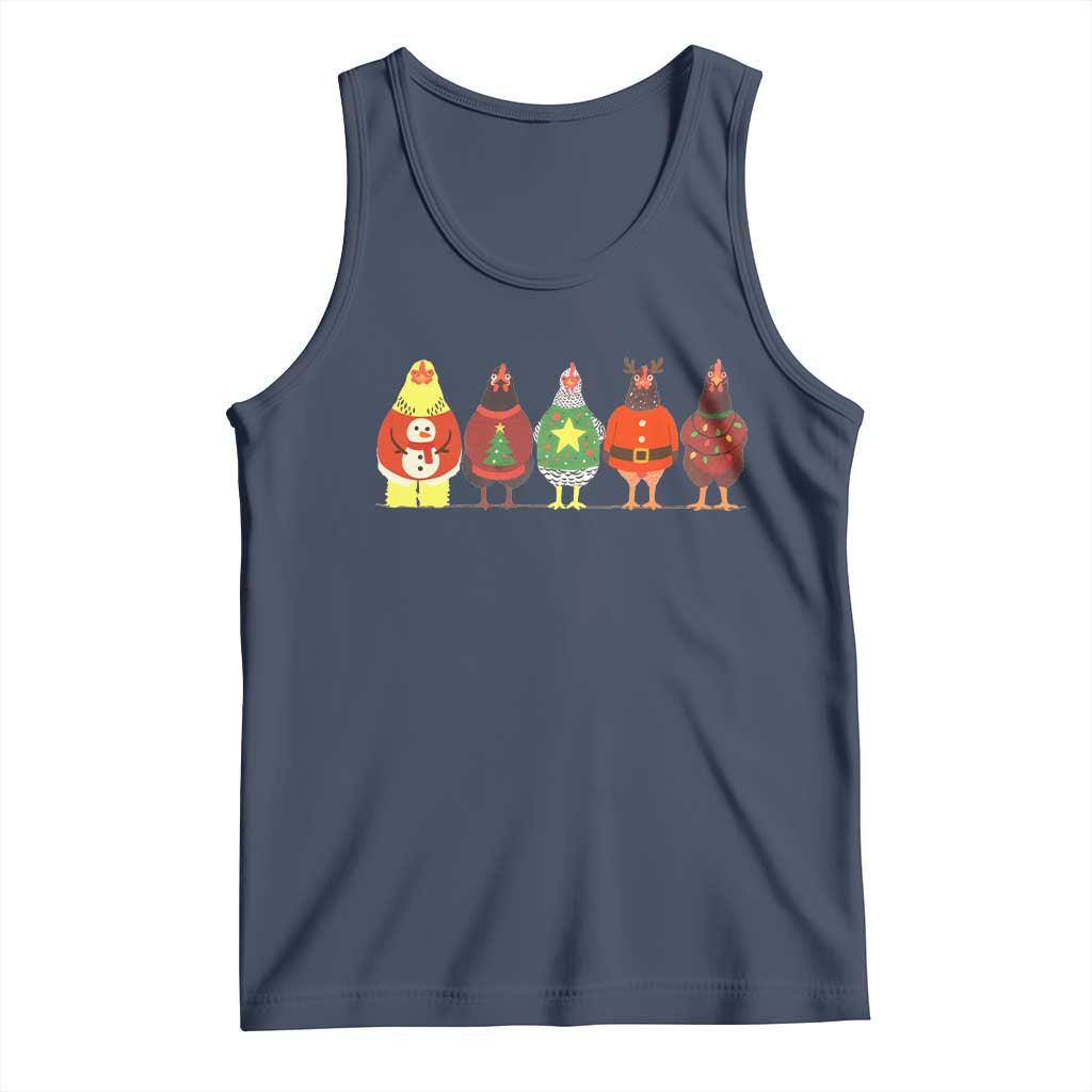 Сute Christmas Chickens Tank Top Funny Xmas Chickens Farm Animals Lover Gift - Wonder Print Shop