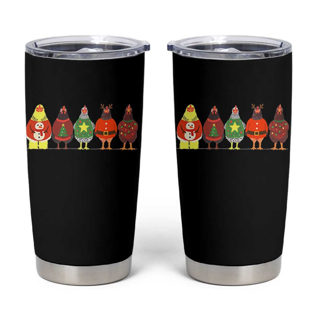 Сute Christmas Chickens Tumbler Cup Funny Xmas Chickens Farm Animals Lover Gift - Wonder Print Shop