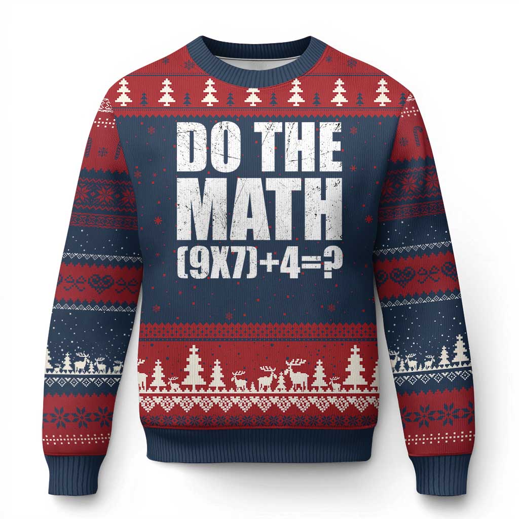 Do The Math 67 Meme Ugly Christmas Sweater Funny Six Seven Meme Brainrot Math Teacher - Wonder Print Shop