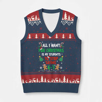 Funny Teacher Xmas 67 V-Neck Knit Sweater Vest My Students to Stop Saying 6-7 Six Seven - Wonder Print Shop