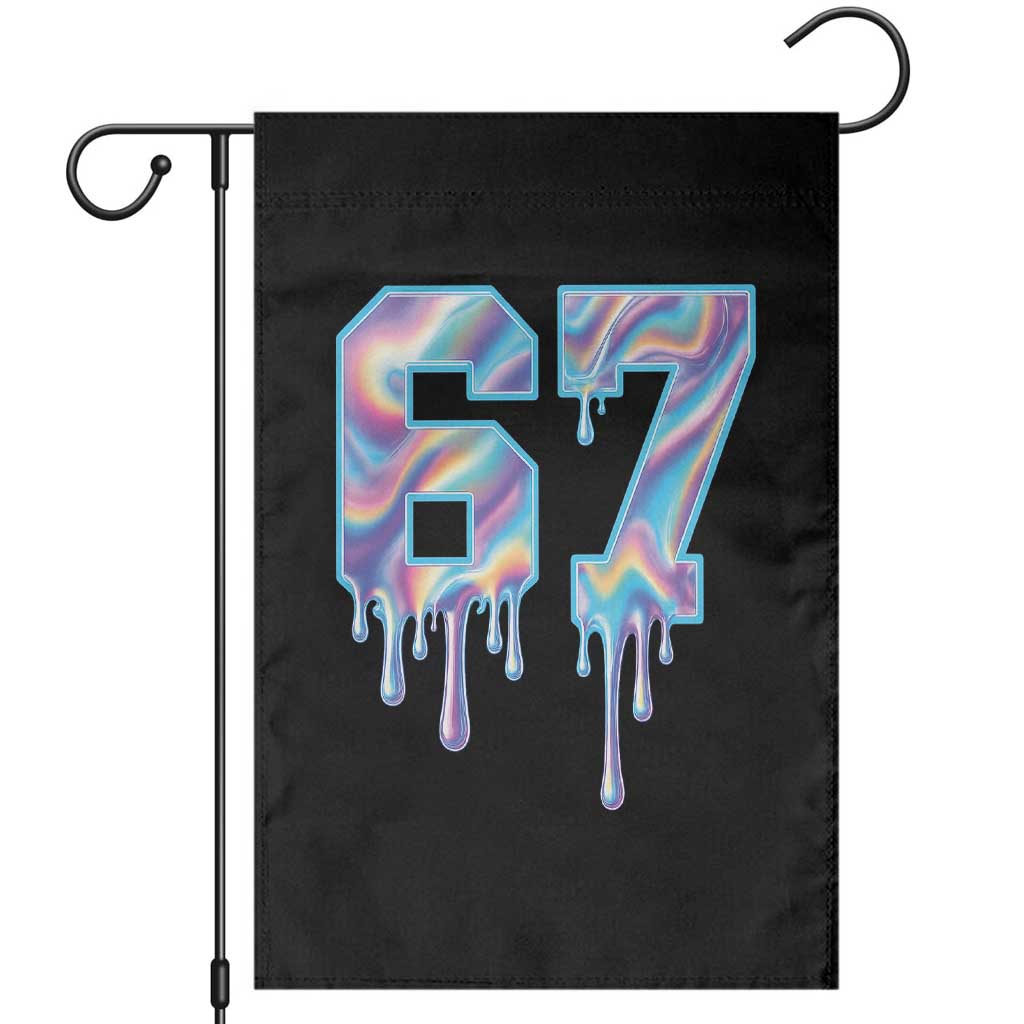 Baseball Drip Number 67 Player Garden Flag Funny Six Seven Meme 67th Birthday Holographic Dripping - Wonder Print Shop